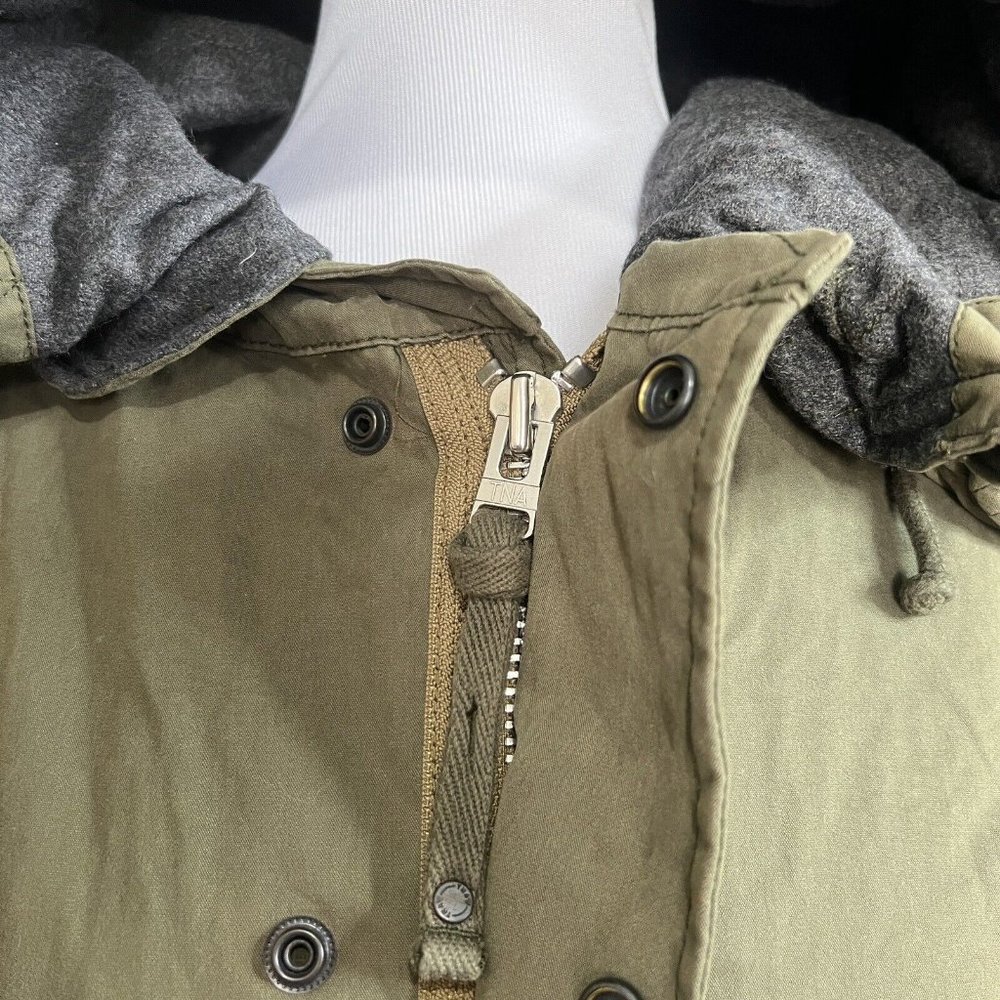 ARITZIA TNA Military Edition Hooded Wire Frame Parka Coat 3-1 Green L Large - Picture 6 of 11